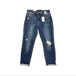 DESTROYED CUFFED SLIM FIT JEANS